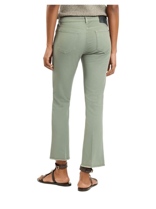 pantaloni donna trombetta 5 tasche cotone stretch verde FAY | NTW8650520TM47S400